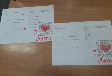 Walentynkowa lekcja matematyki w klasie 4b